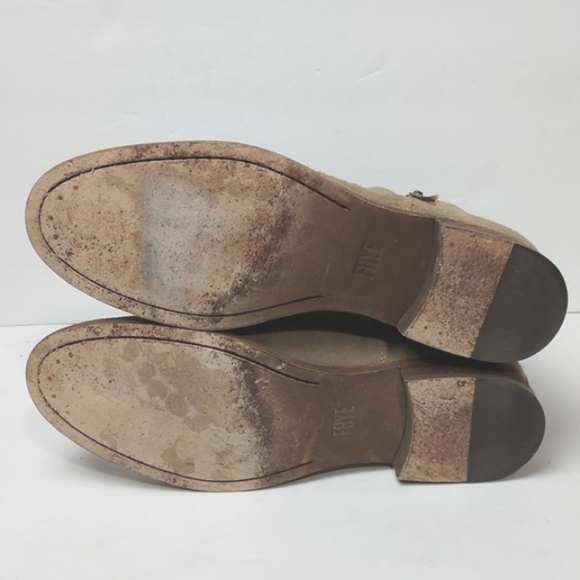 Frye Carly Zip Chelsea Suede Leather Boots in Ash Tan Size 8.5 - Picture 12 of 16